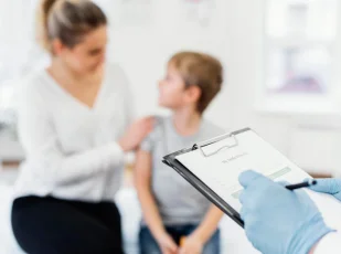 мальчик с олигофренией с мамой у врача